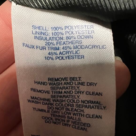 Lands End Coat Womens Small Green Down Jacket Belted - Picture 4 of 8